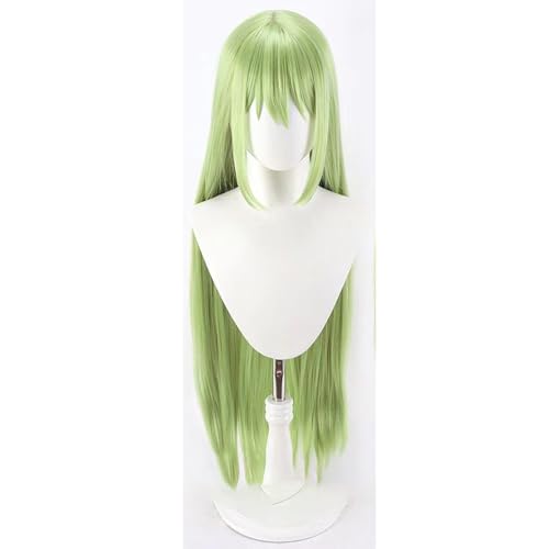 WCCNKK Anime Cosplay Perücke, CODE GEASS Lelouch of The Rebellion CC Perücke, 100 Cm Langes Grünes Glattes Haar, Mit Perückenkappe, Für Party Alltag Halloween Perücke Cosplay, Dekorative Geschenke