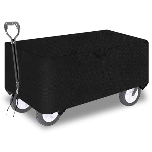 AXPQHL Bollerwagen Abdeckung,Abdeckung für Wagenwagen,600D Oxford Gewebe Transportkarre Abdeckung für faltbar Bollerwagen,Winddicht, UV-Beständiges,Schwarz,97 * 51 * 56CM