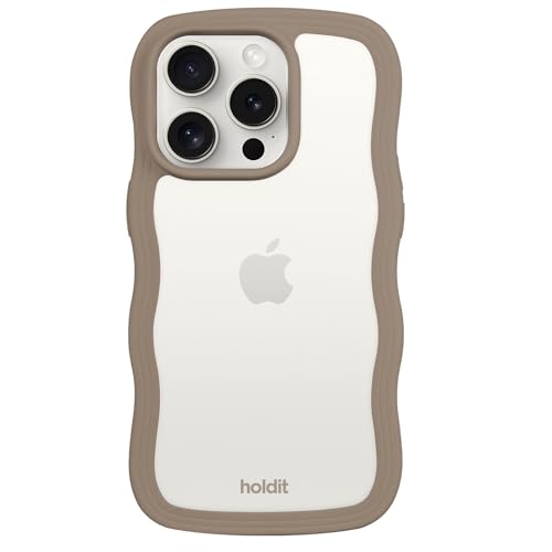 holdit Wavy Case - Mocha Brown/Transparent - iPhone 15 Pro