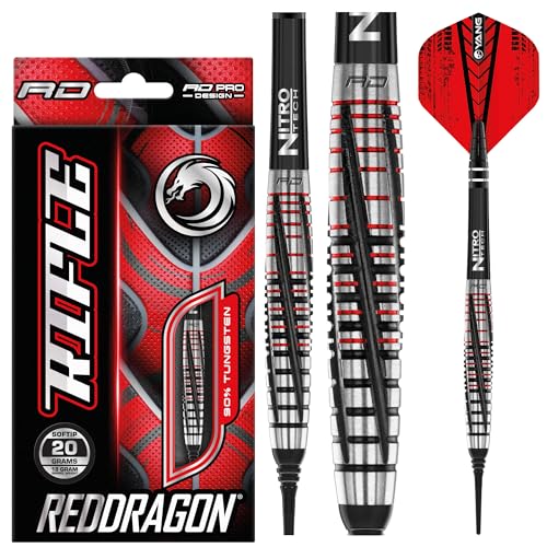 RED DRAGON Rifle 20 Gramm Premium Wolfram Softip Dart Set mit Flights und Schäften