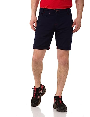 Cipo & Baxx Herren Shorts Chino Bermuda Kurzehose CK272 Dunkelblau W40