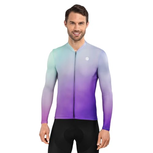 SIROKO - Radtrikot Langarm M2 Atlas - M - Violett/Kühles Grün