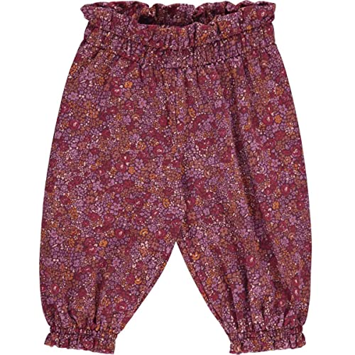 Müsli by Green Cotton Baby - Mädchen Petit Blossom Flared Baby Casual Pants, Fig/Boysenberry/Berry Red, 68 EU
