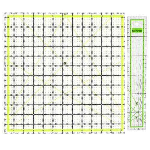 Meiliyizu Quilt-Lineal, Näh-Lineal, Patchwork-Lineal, Stoffschneidelineal mit farbigen Gitterlinien, zum Basteln, Nähen