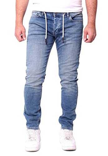 Reslad Jeans Herren Slim Fit - Sweathose in Jeansoptik l Stretch Denim Sweatjeans Männer Jeanshosen l Herrenjeans Hose RS-2088 Hellblau W31 / L32