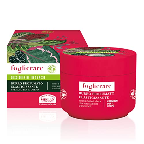 Helan, Foglierare, Desiderio Intenso – feuchtigkeitsspendende Körpercreme für trockene Haut, reich und nährend, schnell einziehend, duftende Körpercreme mit Aprikosenbutter und Vitamin C, 200 ml