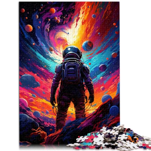 Spielgeschenk Puzzle „Astronaut auf buntem Planeten“ für Erwachsene, 1000 Teile, Holzpuzzle, anspruchsvoll, aber unterhaltsam und humorvoll, 1000 Teile (50 x 75 cm)