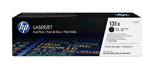 HP 131X 2er-Pack (CF210XD) Schwarz Original Toner für HP LaserJet Pro 200 Color M251, MFP M276