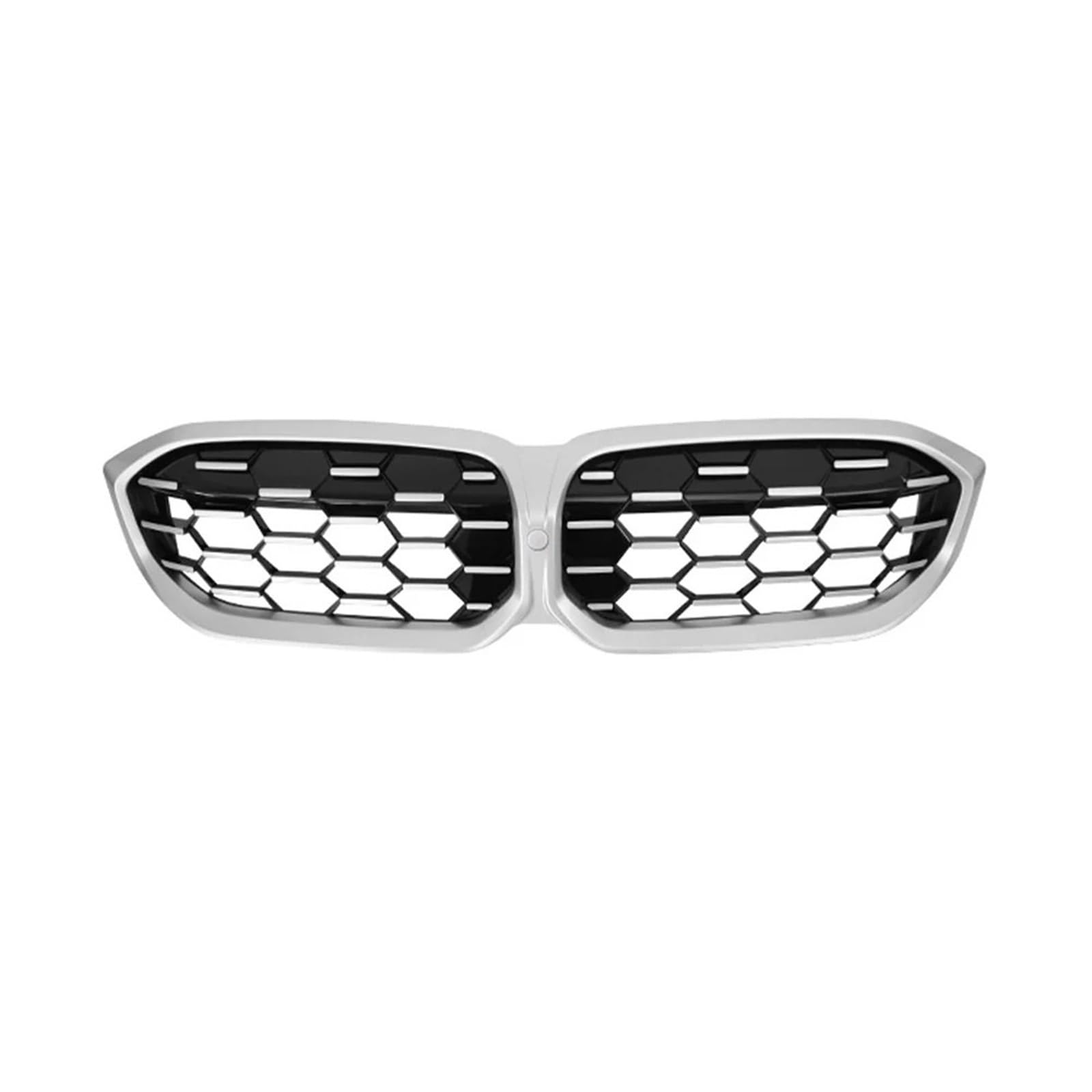 Frontgrills Für G20 G28 Für LCI 3 Serie 2023+ 330i M340i Front Stoßstange Nieren Grill Diamant Alle Schwarz Stil Racing Grille Front Bumper Grille(Silber)