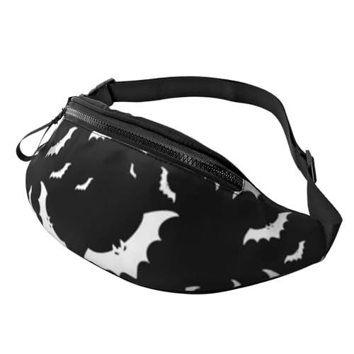 HSJFS Sporttasche mit buntem Blumen- und Schmetterlings-Aufdruck, lässige Brusttasche, Fliegende Fledermäuse für Halloween, Einheitsgröße