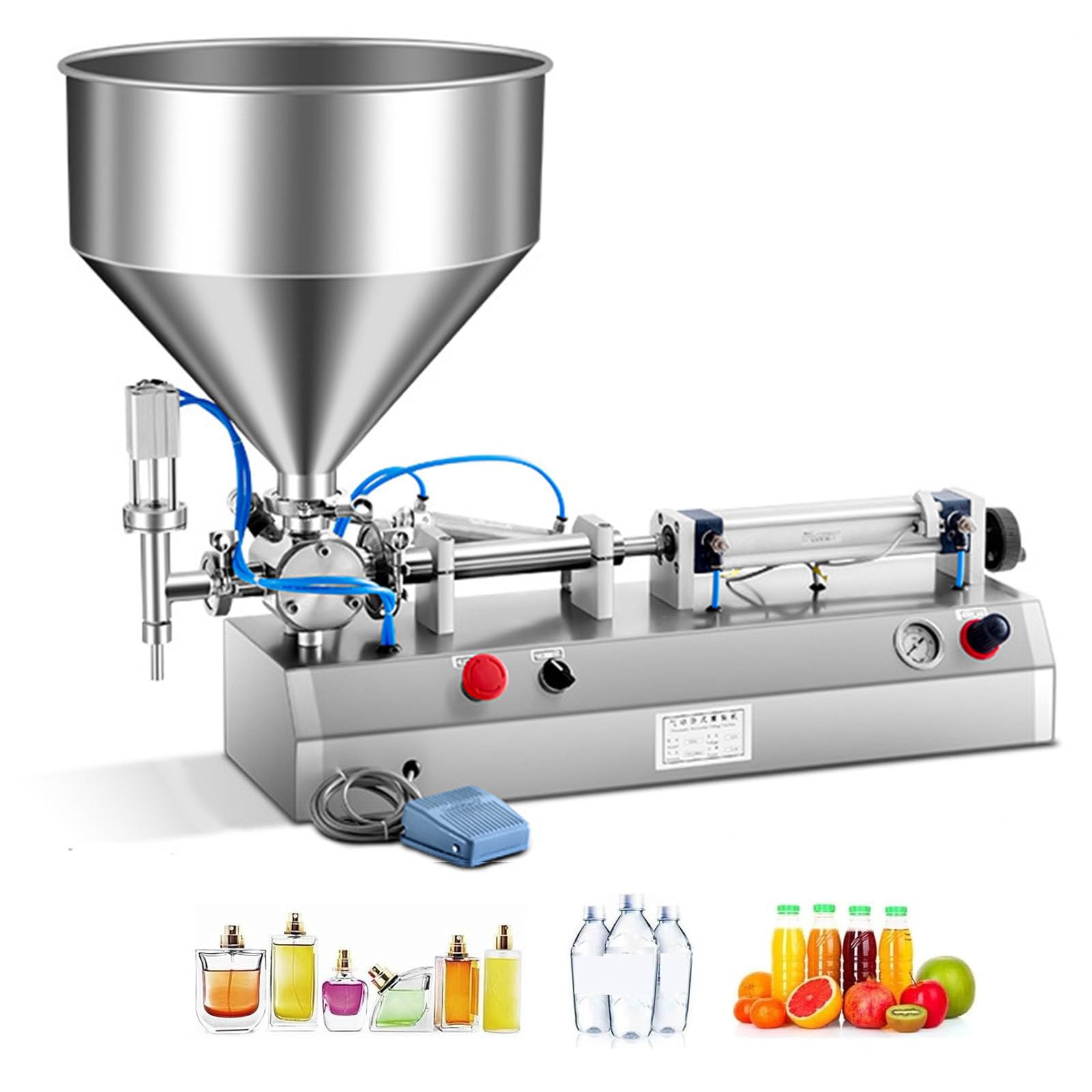 lwjunmm Abfüllmaschine automatisiert/manuell, paste Flüssigkeitsabfüllmaschine flaschenfüller Flaschenabfüllmaschine für Kosmetikcreme Lipgloss,500-5000ML