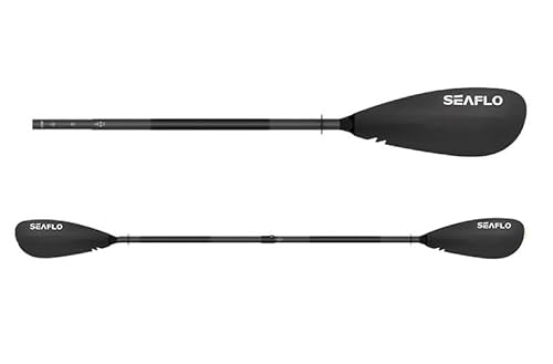 Seaflo Doppelpaddel aus Aluminium, sehr leicht, 220-230cm verstellbar, Kajakpaddel, Kanupaddel, SUP Paddel, Kanu, Boot, Ruder, schwarz