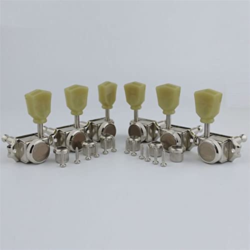 ALFAAL 1 Set. 3R3L. Verriegelungsstring Vintage Deluxe E- Gitarrenmaschine Köpfe Tuner Nickel/Chrome Tuning-Pegs (Color : Nickel2)