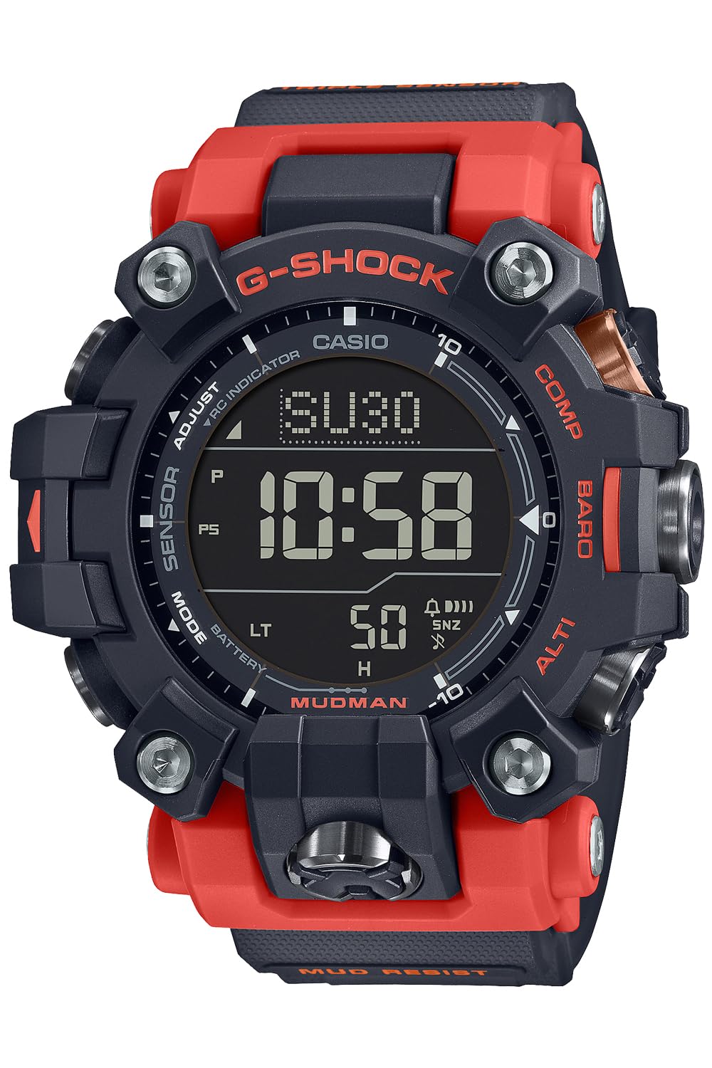 Casio GW-9500-1A4JF [G-Shock Master of G-Serie MUDMAN Dreifach-Sensor-Modell] Uhr Japan-Import Juli 2023 Modell, schwarz / orange, Modern