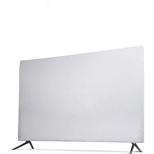 Crepundia Outdoor Tv Cover Universal-TV-Computer-Monitorabdeckung Hängende Abdeckung 43/49 / 55 Zoll elastisches Tuch(White,43)