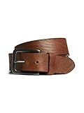 Herren Jack & Jones Basic Ledergürtel JACVICTOR Leather Belt Metallstiftschnalle, Farben:Braun, Größe Gürtel:105