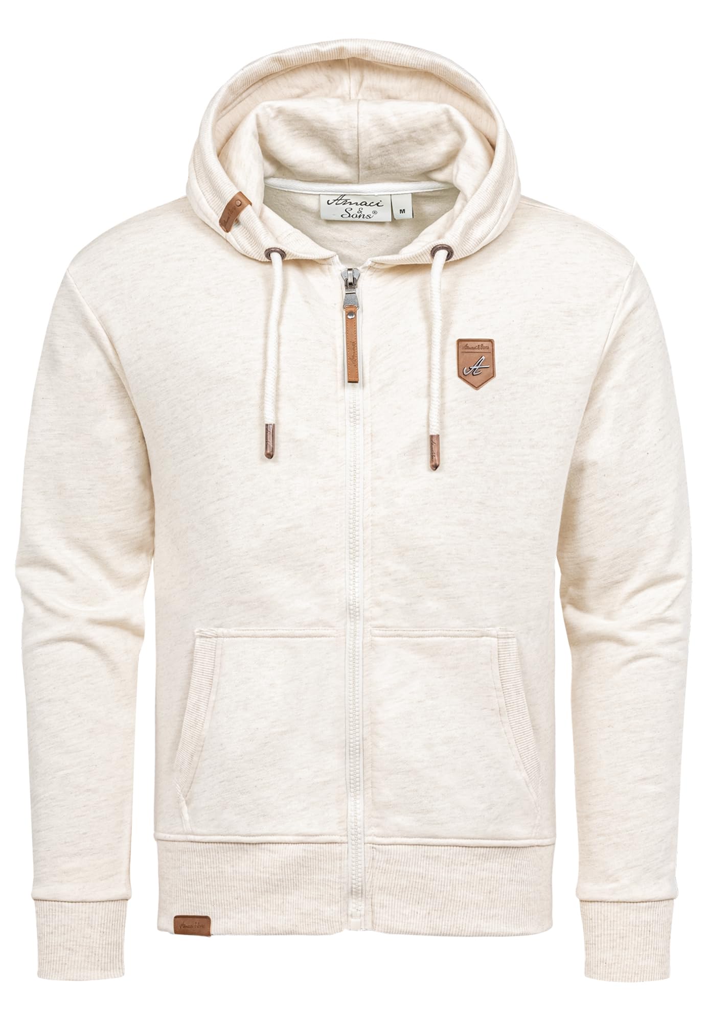 Amaci&Sons Sweatjacke Kapuzenpullover Herren Pullover Hoodie Zipper Jacke 4073 Beige 3XL