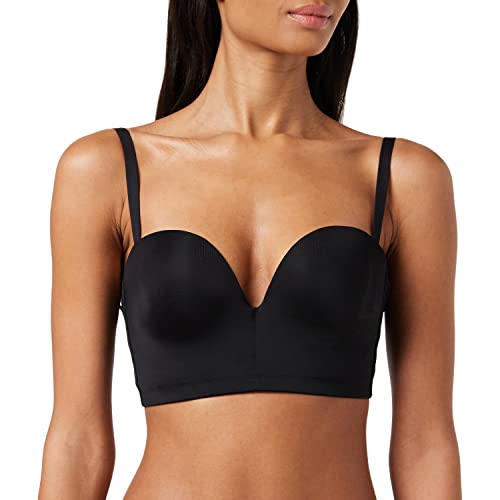 Wonderbra Damen Backless Bra Rückenfreier BH, Schwarz, 75D