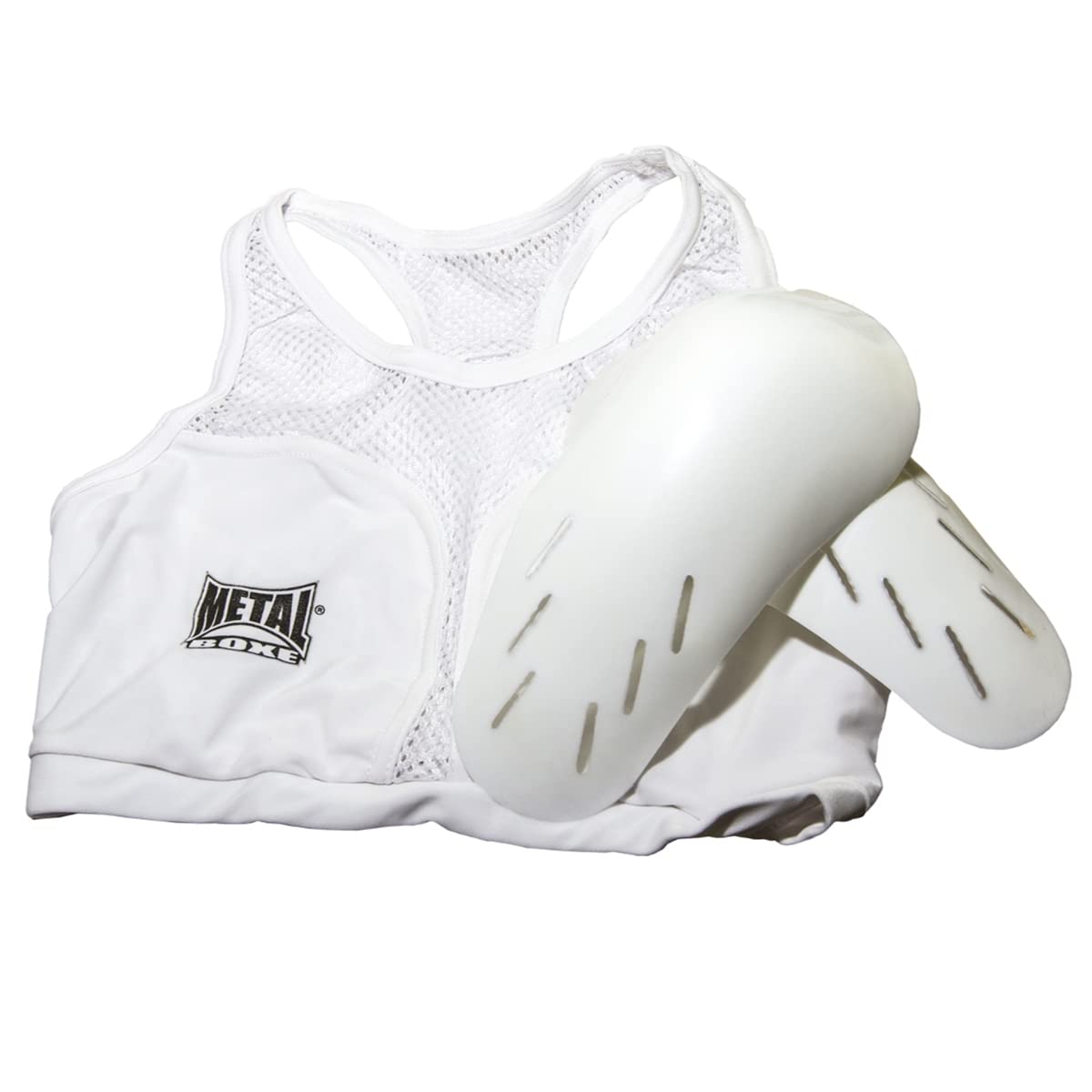 Metal Boxe BRASSIERE AVEC COQUES PROTEGE POITRINE blanc L