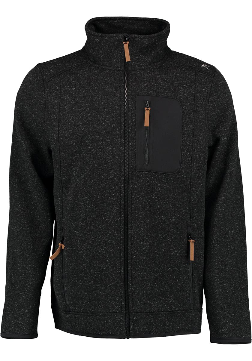 OS Trachten Orbis Herren Fleecejacke Strickfleecejacke Freizeitjacke mit Stehkragen hochgeschlossen Nucku, Größe:M, Farbe:anthrazit