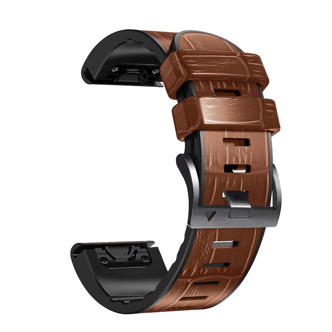 OPKDE Silikon-Lederarmband für Garmin Fenix 7 7X 5 5X Plus 6 6X Pro Smartwatch QuickFit Easyfit Armband 26 22 mm, QuickFit 26mm, Achat