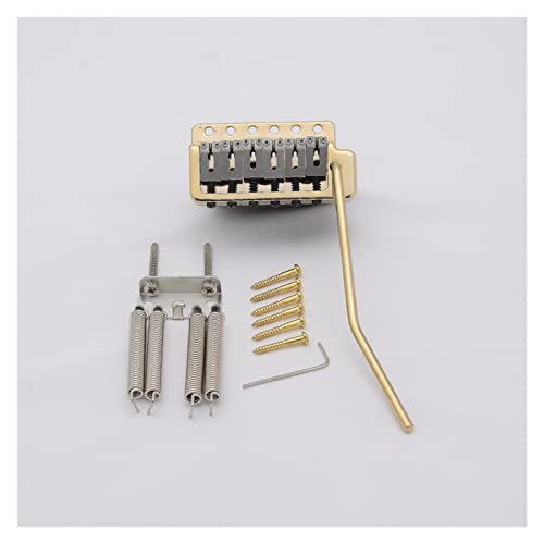 1 Satz Stahlsattelstahlblock Elektrische Gitarre Tremolo Systembrücke Nickel/Gold Gitarreteile Tune-o-matic Steg (Color : Gold)