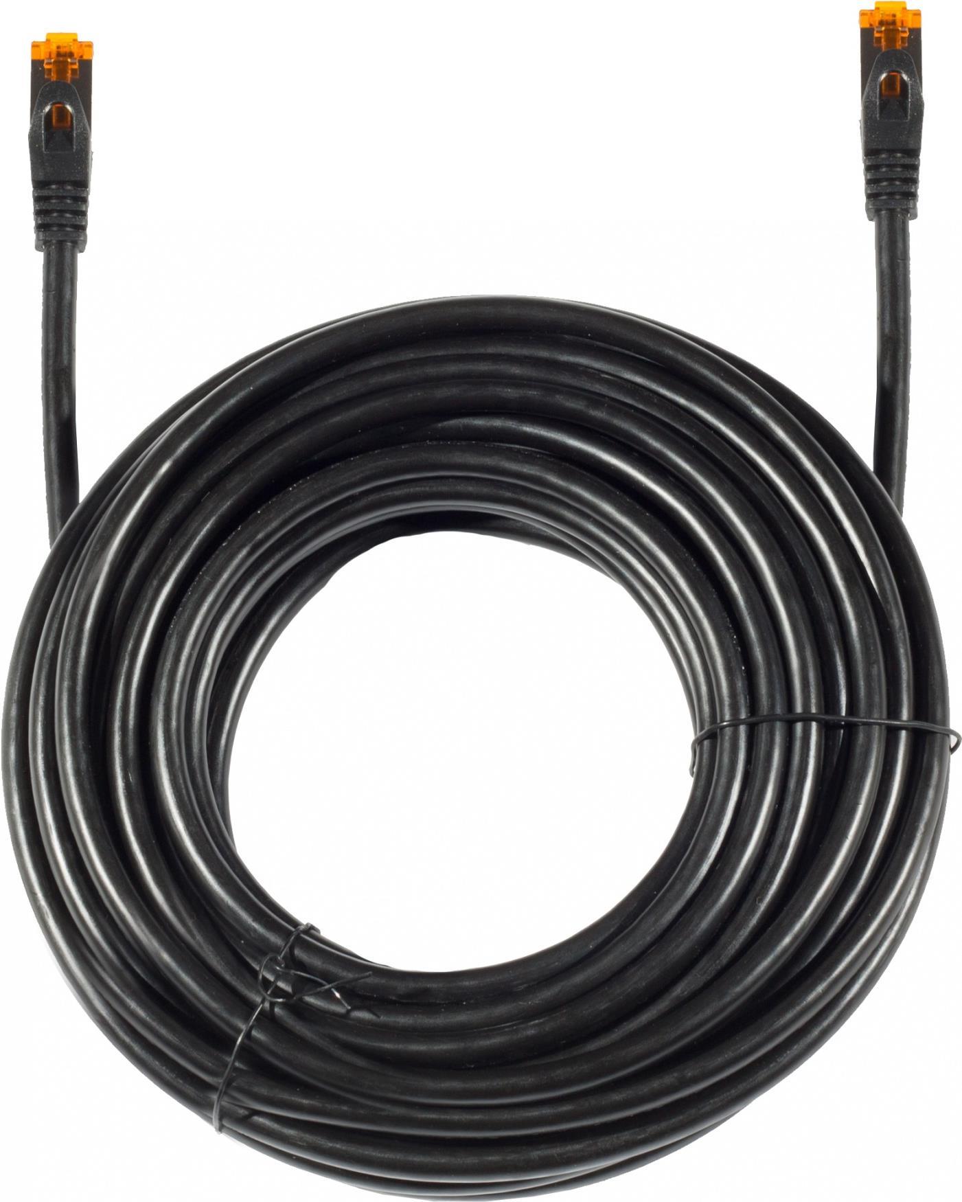 Helos - Patch-Kabel - RJ-45 (M) zu RJ-45 (M) - 45 m - SFTP - CAT 6a - im Freien, ohne Haken - Schwarz