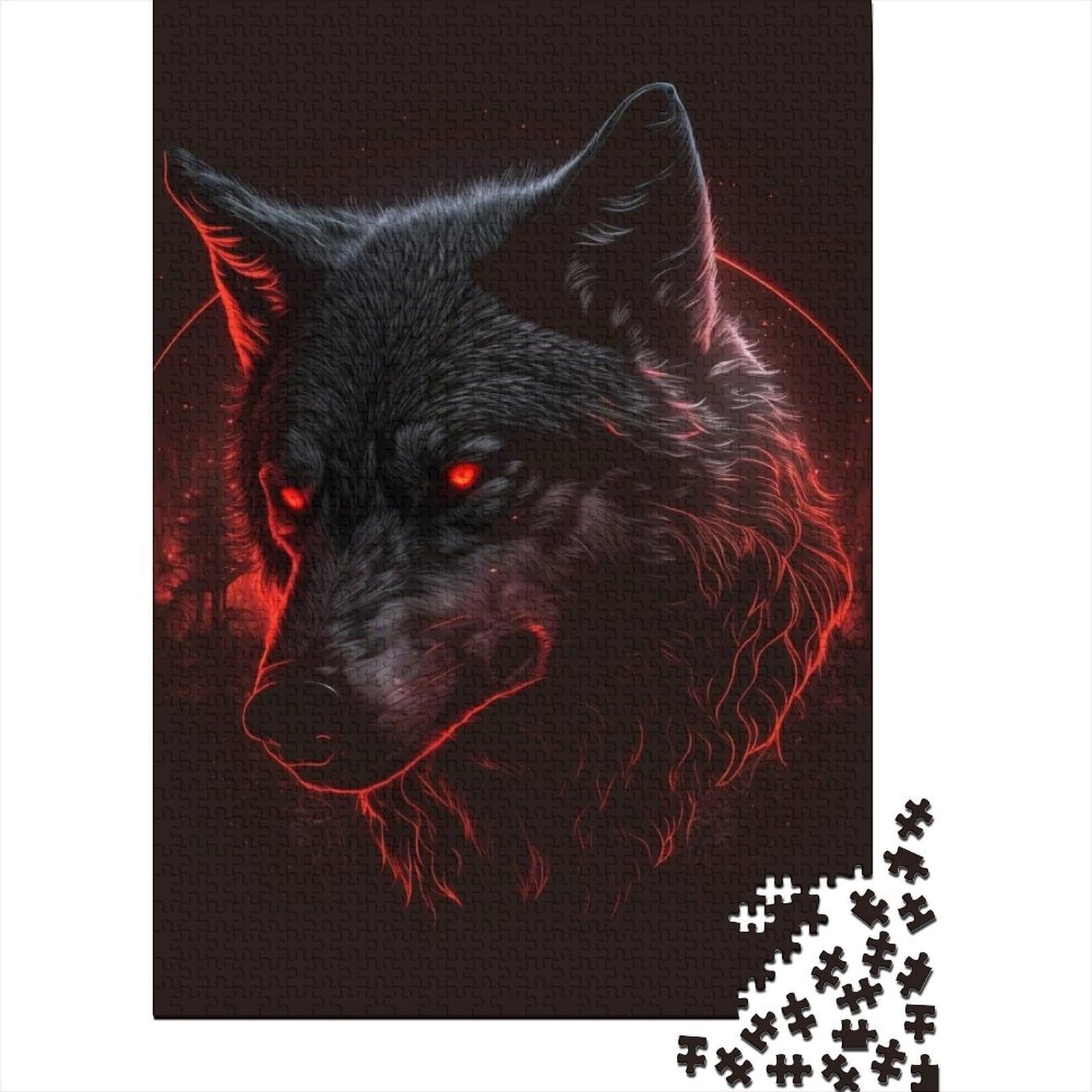 1000-teiliges Puzzle für Erwachsene Teenager. Wolf-Spaß-Puzzle für Erwachsene. 1000-teiliges Holzpuzzle für Erwachsene und Teenager (Größe: 75 x 50 cm).