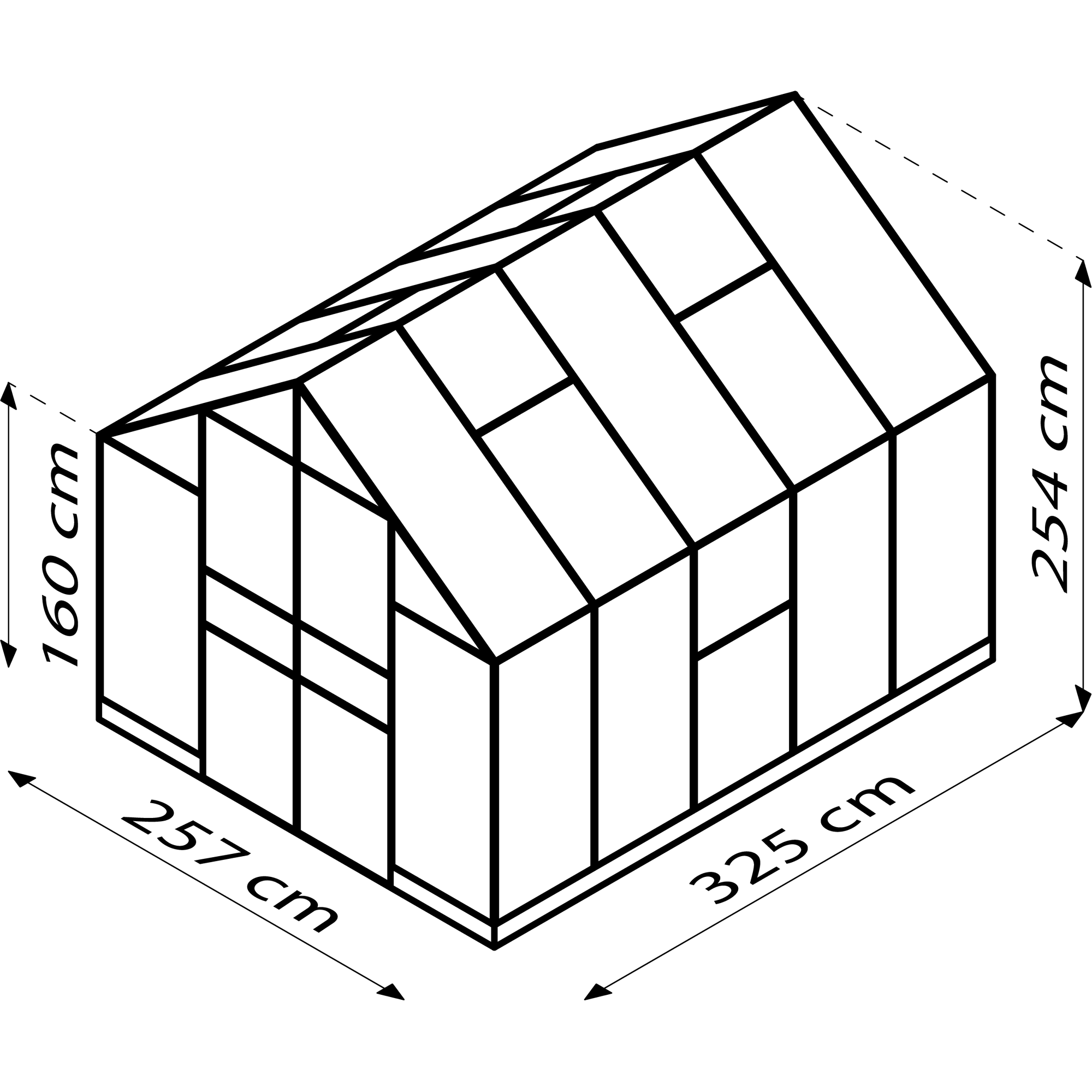 Vitavia Gewächshaus 'Olymp 8300' 8,3 m² 254,4 x 316,6 cm 3 mm Sicherheitsglas aluminiumfarben 3