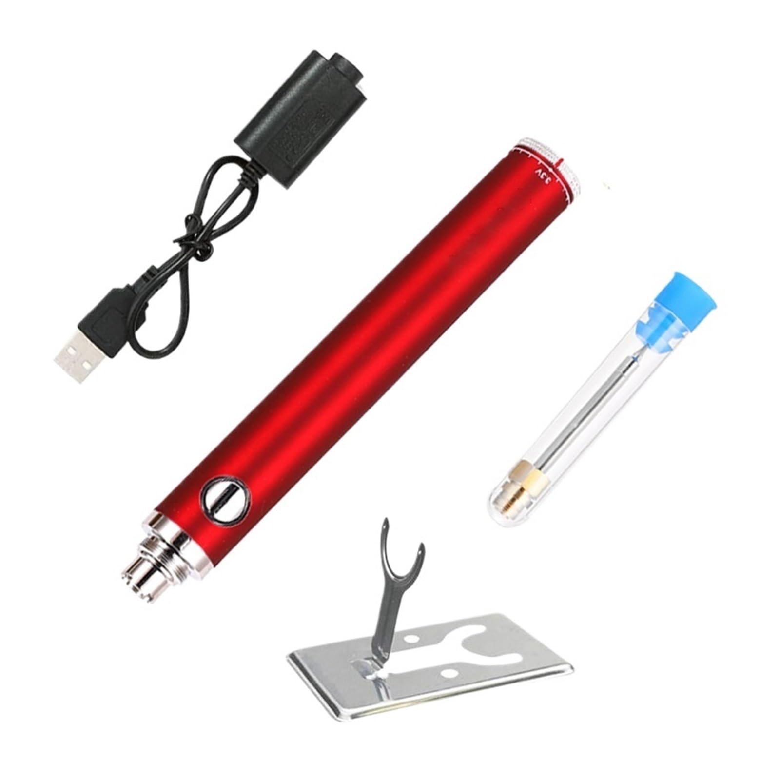 WLLKIY 8W 5V Batterie Lötkolben Kit Temperaturregelung Outdoor Ferro De Solda Tragbares Ladekabelloses Elektrisches Lötkolbenset Sicher Und Stabil(Red)