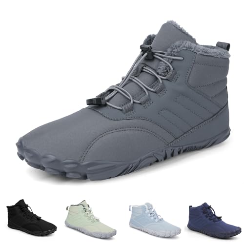 Barfuß-Wanderstiefel for den Winter, minimalistische Barfußschuhe for Herren und Damen, Trailrunning-Sneaker mit Zero-Drop-Sohle, breite Zehenpartie, gefütterte Barfußschuhe, Winterstiefel, minimalist