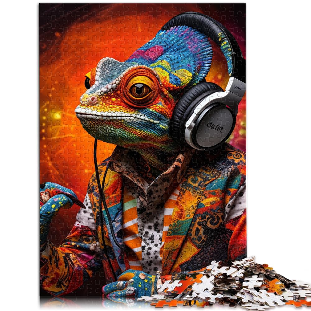 Puzzles als Geschenke Art Chameleon 1000 Puzzles für Erwachsene Holzpuzzle Jedes Teil ist einzigartig - Herausforderndes Familienspaßspiel 1000 Teile (50 x 75 cm)