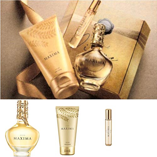 Avon Parfum Set 3 Teile Maxima Eau de Parfum 50ml Taschenspray 10ml und Bodylotion 150ml in der Geschenkbox für Damen verführerischer Duft.
