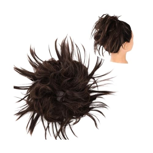 Brötchen Haarteil Synthetische Haarknoten-Extensions, chaotisch, lockig, elastisch, Haargummis, Haarteile, synthetische Chignon-Donut-Hochsteckfrisuren, Haarteile for Frauen Brötchen Haarteil(Q17-2M30