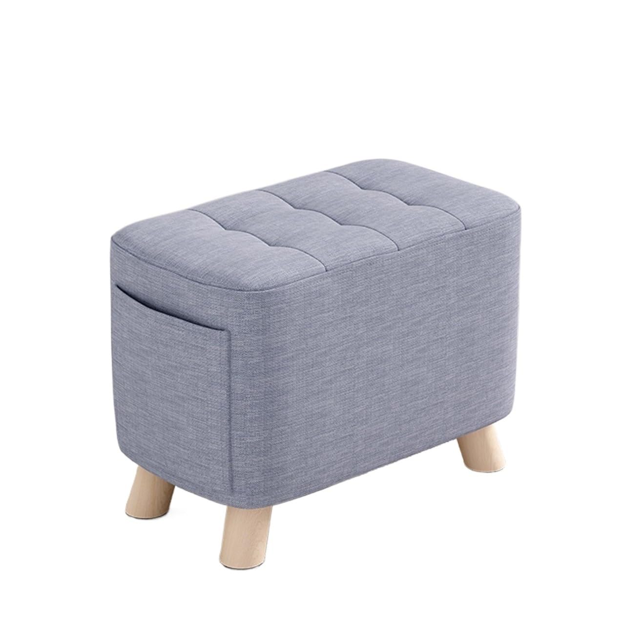 FUHAI-666 Schuhregal Einfache Kleine Hocker Hause Eingang Tür Schuhe Hocker Wohnzimmer Sofa Hocker Fußhocker Hohe Hocker Stuhl Massivholz Bank Schuhrschrank(Grigio)