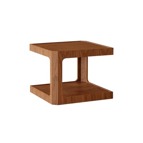 Couchtisch Wohnzimmertisch Side Table for Sofa, Simple Movable Side Table Solid Wood Small Table Suitable for Living Room, Bedroom, Milk Tea Store Coffee Shop Small Round Table, für Wohnzimmer(Bruin)