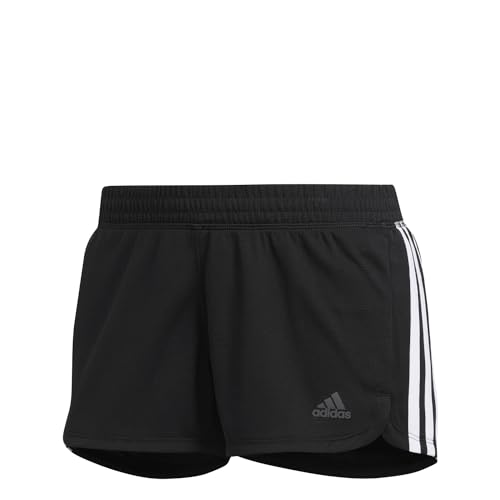 adidas Damen 3S Knit Sport Shorts, Black/White, L