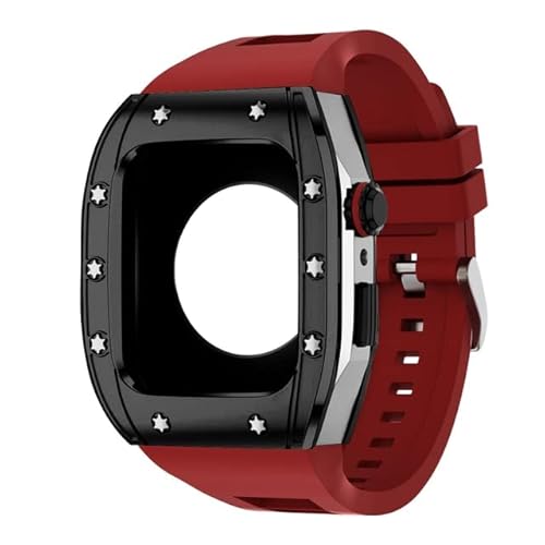 TONECY Correa Modifikationsset Silikonarmband für Apple Watch 44 mm/45 mm, Metall-Schutzhülle, Armband für Apple Watch Serie 8, 7, 6, 5, 4 SE (Farbe: L, Größe: 44 mm)