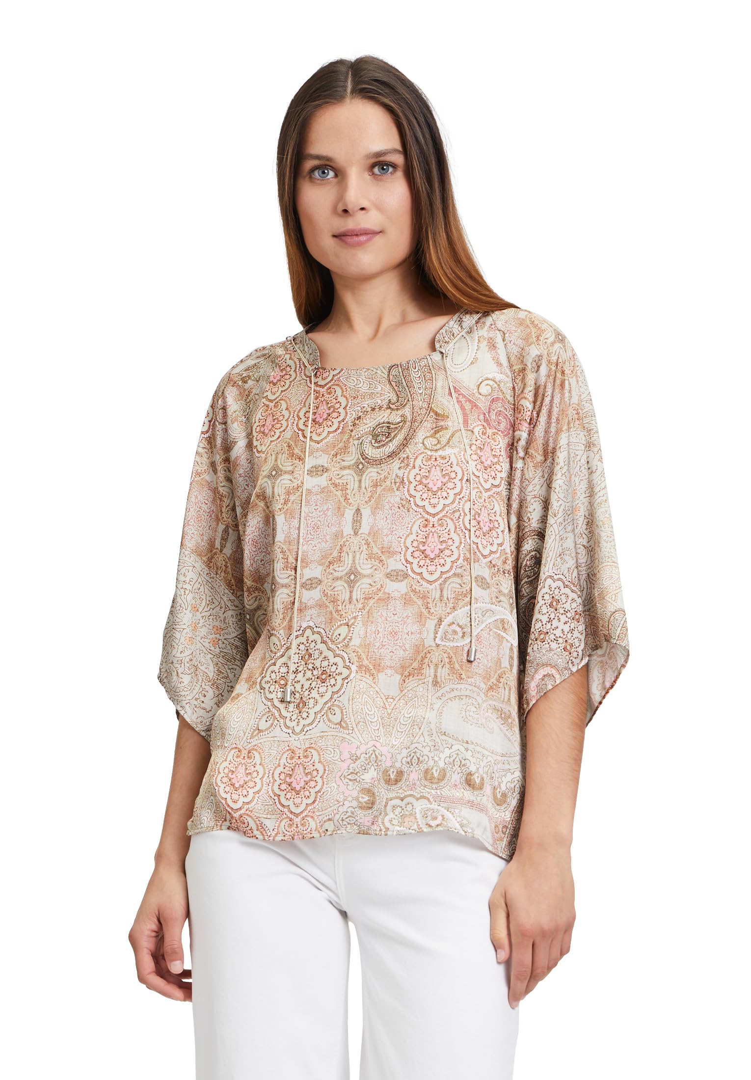 Cartoon Damen Casual-Bluse mit Muster Beige-Rosé,36