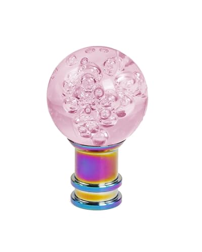 Schaltknauf Universal Auto Handbuch Kristall Transparent Blase Schaltknauf Vifrificatio Blase Getriebe Stick Kopf Shifter Hebel Griff Shift knob(Pink)