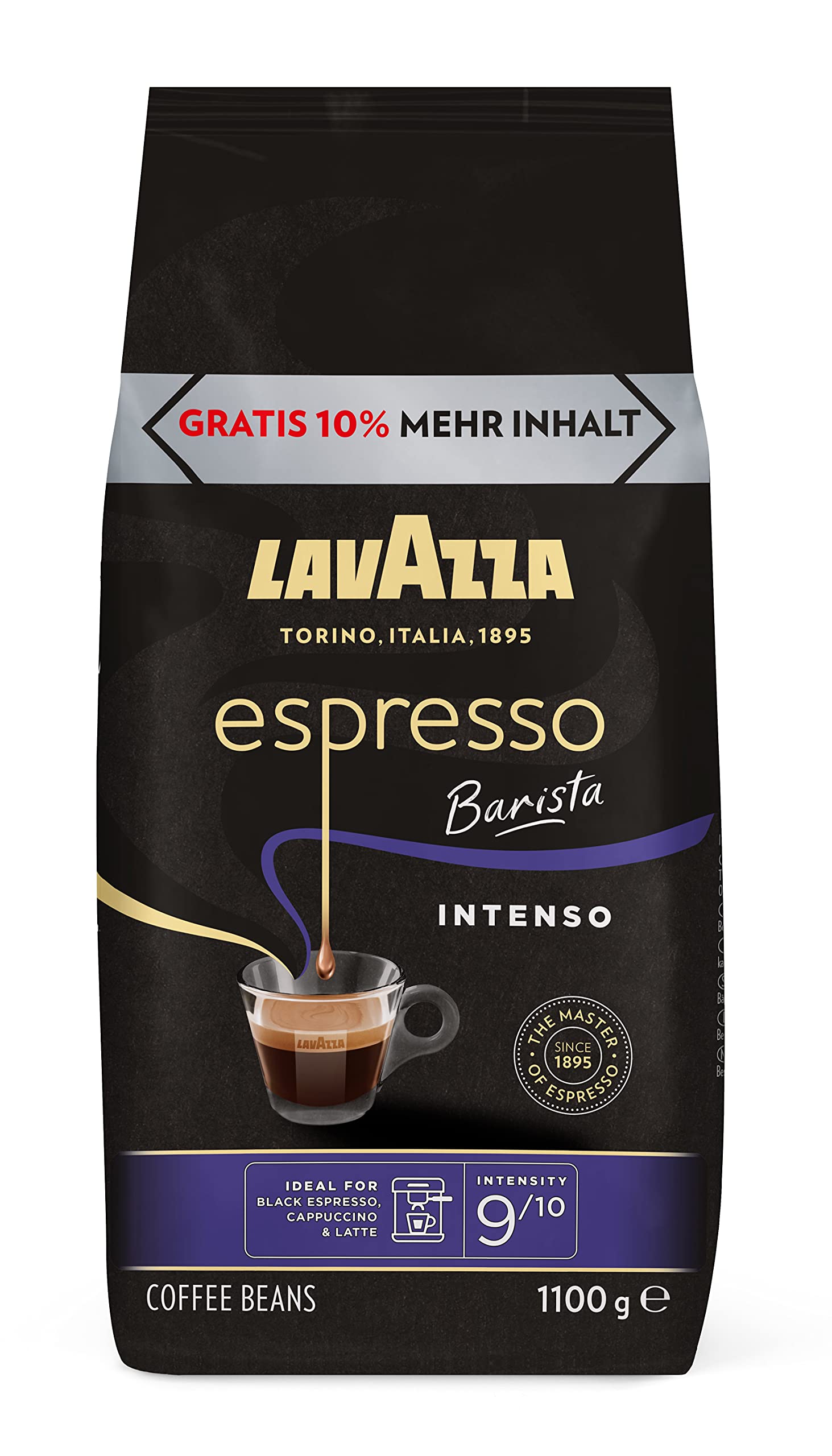 Luigi Lavazza Espresso - Barista Intenso - Aromatische Kaffeebohnen, 1er Pack (1 x 1.1 kg)