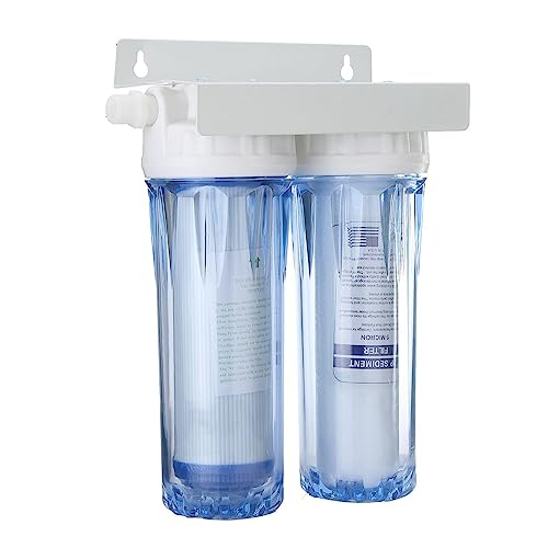 Wasserfiltersystem 10-Zoll-Dual-Umkehrosmose-Wasserhahn-Wasserfilter, gesundheitsverdickte zweistufige Wasserreiniger-Kartusche for Zuhause und Küche Reiner, frischer(2 points interface)