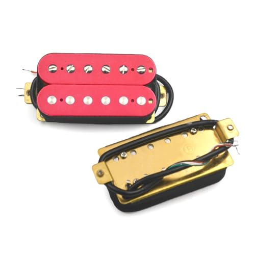 Gitarren-Tonabnehmer Bunter Humbucker-Tonabnehmer Für E-Gitarre, Spulen-Split-Tonabnehmer, Doppelspulen-Tonabnehmer, 4-Leiter-Kabel N-7,5K/B-15K (Color : Pink)