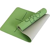 Mat Block Yogamatte mit rutschfestem, 0,6 cm dickem, reißfestem, hochdichtem TPE-Schaumstoff für Zuhause, Pilates und Bodenübungen & Fitness, Grün (182,9 cm L x 61 cm B)