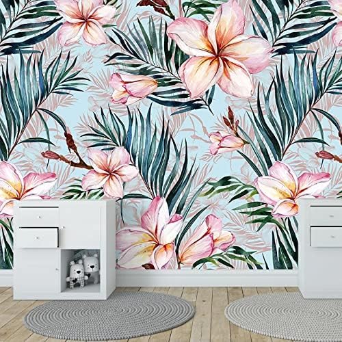 XLMING Kreative Rosa Blume Blatt Bilder 3D Tapete Home Dekoration Wohnzimmer Sofa Schlafzimmer Tv Hintergrund Wand-200cm×140cm