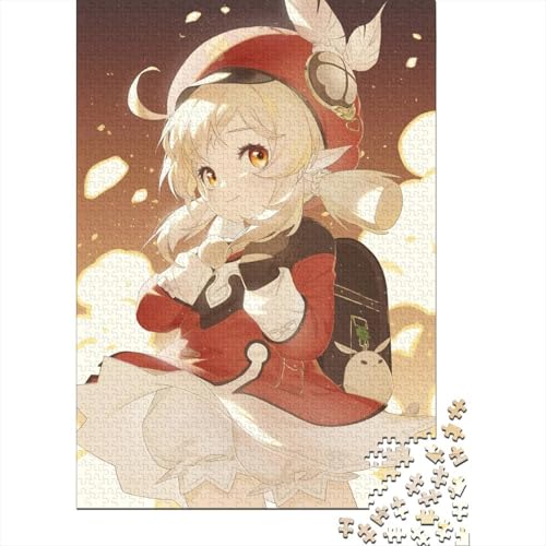 1000 Teile für Erwachsene Schwierige Puzzles Genshin Impact Holzpuzzles für Erwachsene Weihnachtswunschliste mit Weihnachtsmann (Größe: 75x50cm)