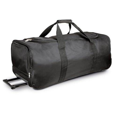 noTrash2003 XL Reisetasche 71 cm x 31 cm x 30 cm Sporttrolley Duffletasche Reisegepäck Koffertrolley mit Rädern Schuhfach und grosser Öffnung Vegan (Black)