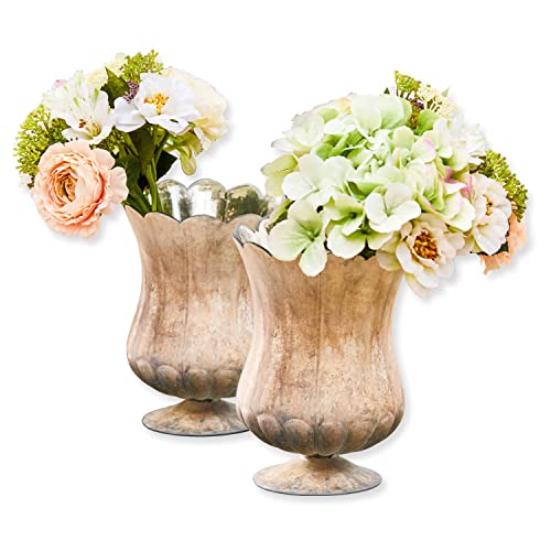 Loberon Vase 2er Set Wilgard, Glas, Kupfer, Kupfer