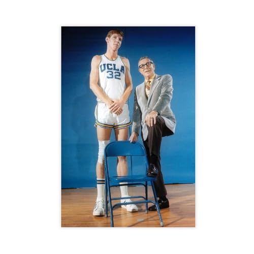 biegzc UCLA Legends Bill Walton und Johannes Holzposter, glänzende Leinwand, Wandkunst, Dekordruck, Bild Gemälde für Wohnzimmer, Schlafzimmer, Dekoration, 60 x 90 cm