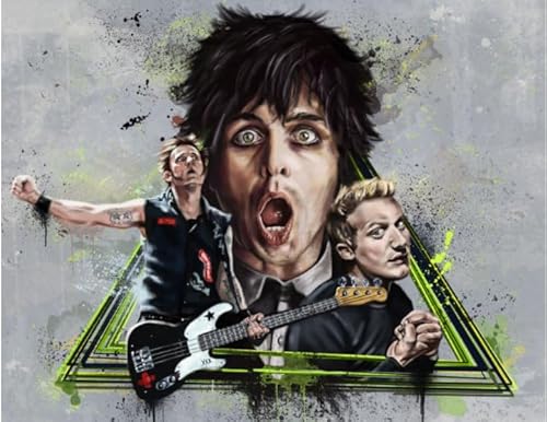 HfmQuisutron Jigsaw Puzzles 1000 Stück Assembling Billie.Joe Poster Vintage Art Rock Band für Erwachsene Spiele Lernspielzeug Qd112Kz